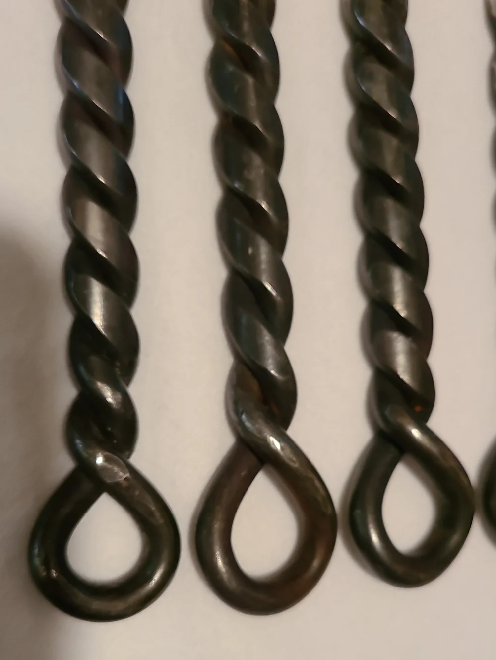 Silver Black Braid Rope Twisted Thailand Pottery Barn, 28 Pieces Flatware